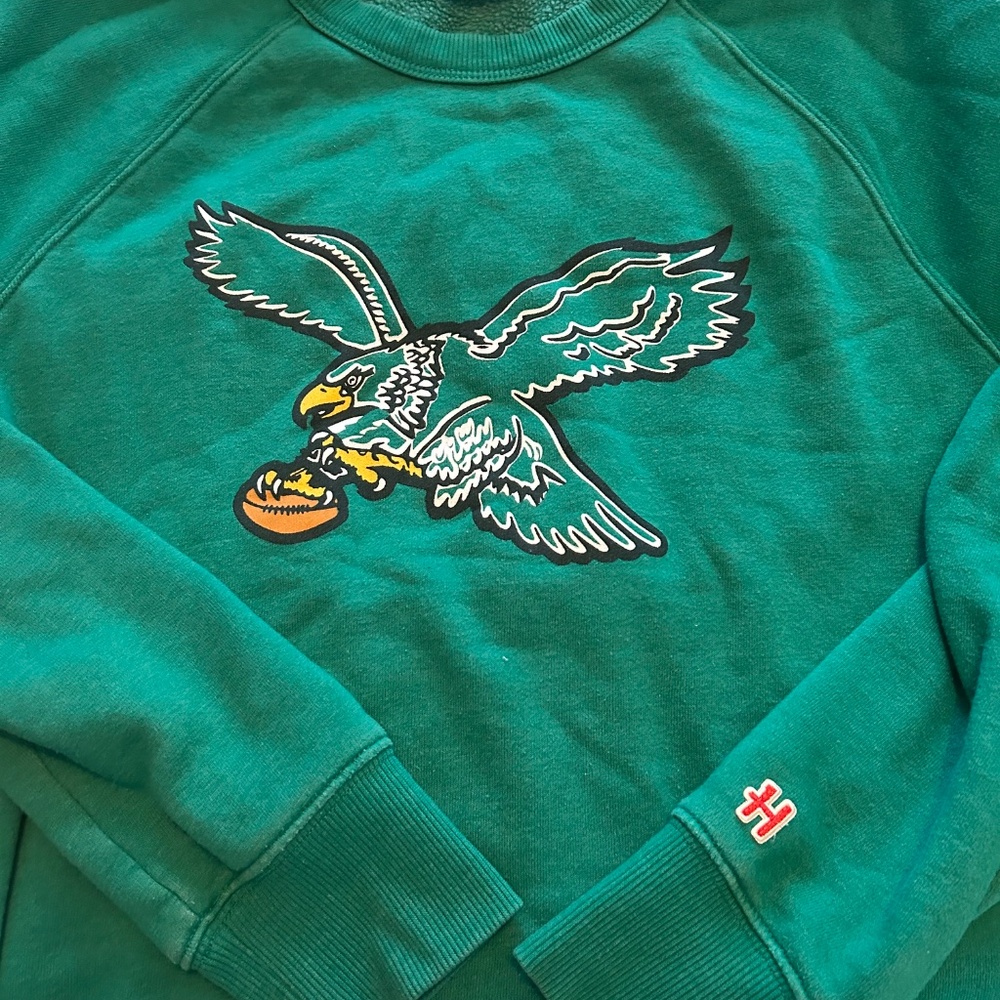 Homage Philadelphia Eagles Kelly Green Crewneck Sweatshirt - Picture 5 of 5